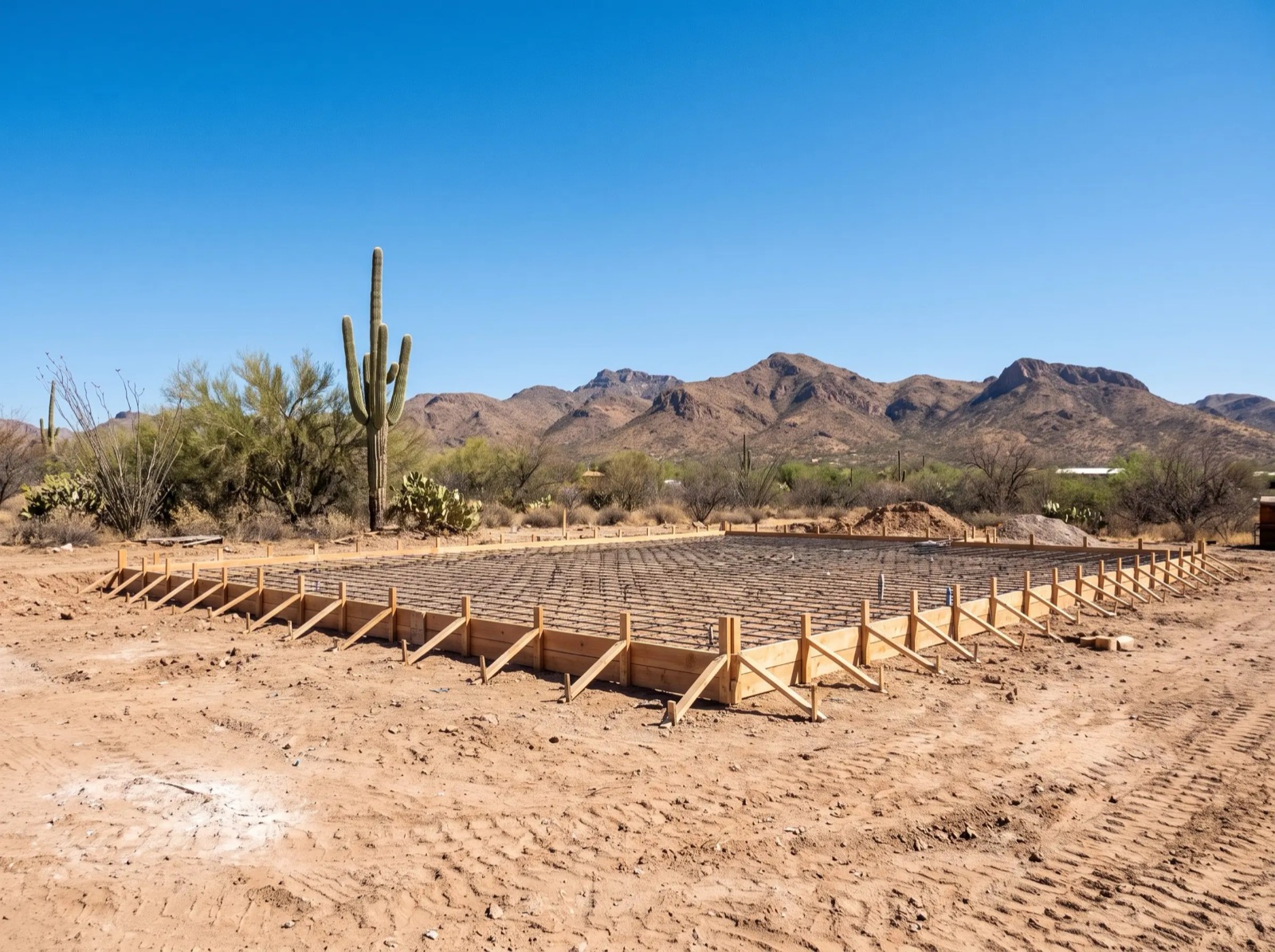 Rebar and formwork set for a foundation pour
